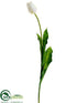 Silk Plants Direct Tulip Spray - White - Pack of 12