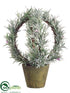 Silk Plants Direct Rosemary Topiary Wreath - Green - Pack of 1