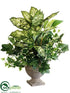 Silk Plants Direct Dieffenbachia, Leaves - Green - Pack of 4