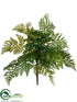 Silk Plants Direct Leather Fern Bush - Green - Pack of 6