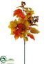 Silk Plants Direct Fall Grape Leaf, Berry Spray - Orange Green - Pack of 24