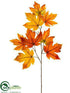 Silk Plants Direct Maple Leaf Spray - Orange Flame - Pack of 12