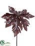 Silk Plants Direct Paw Paw Leaf Branch - Burgundy - Pack of 6