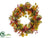 Berry Leaf Wreath - Burgundy Green - Pack of 2