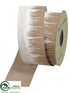 Silk Plants Direct Burlap Ribbon - White Beige - Pack of 6