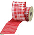 Silk Plants Direct Plaid Ribbon - Red White - Pack of 6