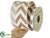 Zig Zag Burlap Ribbon - Natural White - Pack of 6