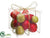 Apple, Pear, Pomegranate Fruit - Red Green - Pack of 12