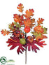 Silk Plants Direct Apple, Pear, Leaf, Berry Spray - Rust Orange - Pack of 12