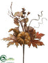 Silk Plants Direct Pumpkin, Gourd, Pine Cone Spray - Brown - Pack of 12