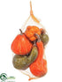 Silk Plants Direct Pumpkin, Gourd - Orange Green - Pack of 6