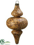 Silk Plants Direct Wood Mosaic Finial Ornament - Brown - Pack of 1