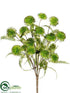 Silk Plants Direct Glitter Pompon Bush - Green - Pack of 6