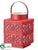 Metal Lantern - Red White - Pack of 8