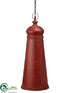 Silk Plants Direct Metal Bell Hanging Lamp - Red Antique - Pack of 4