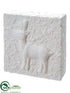 Silk Plants Direct Reindeer Wall Tile - White - Pack of 4