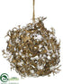 Silk Plants Direct Twig Orb Ornament - Brown Snow - Pack of 4