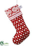 Silk Plants Direct Merry Christmas Polka Dot Stocking - Red White - Pack of 6