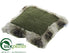 Silk Plants Direct Knit, Fur Pillow - Green Brown - Pack of 2