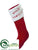 Velvet, Fur Stocking - Red White - Pack of 4