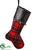 Plaid Chalkboard Stocking - Red Black - Pack of 6