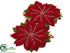 Silk Plants Direct Poinsettia Table Runner - Red Green - Pack of 12