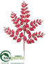 Silk Plants Direct Glittered Leaf Spray - Red - Pack of 24