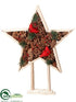 Silk Plants Direct Pine Cone, Cardinal Star Tree - Brown Red - Pack of 2