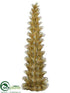 Silk Plants Direct Glittered Cone Topiary - Gold - Pack of 2