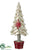Christmas Tree Table Top - White Red - Pack of 3