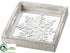 Silk Plants Direct Snowflake Wood Tray - White Antique - Pack of 4