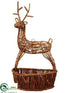 Silk Plants Direct Reindeer Wall Basket - Natural Whitewashed - Pack of 4