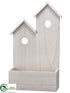 Silk Plants Direct Wood House - Whitewashed - Pack of 4