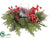 Cedar, Berry, Pine Cone Centerpiece - Red Green - Pack of 2