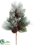 Silk Plants Direct Glitter Berry, Pine Cone, Pine Spray - Green Brown - Pack of 12