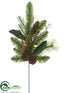 Silk Plants Direct Pine, Cinnamon Stick Spray - Green Brown - Pack of 12