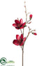 Silk Plants Direct Glitter Velvet Magnolia Spray - Red - Pack of 6