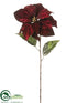 Silk Plants Direct Poinsettia Spray - Burgundy - Pack of 12