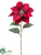 Glitter Velvet Poinsettia Spray - Burgundy - Pack of 12