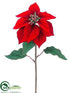 Silk Plants Direct Poinsettia Spray - Red - Pack of 12