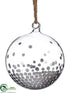 Silk Plants Direct Glass Ball Ornament - Silver Clear - Pack of 6