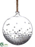 Silk Plants Direct Glass Ball Ornament - Silver Clear - Pack of 6