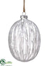 Silk Plants Direct Glass Ornament - White Clear - Pack of 6