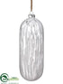 Silk Plants Direct Glass Ornament - White Clear - Pack of 6