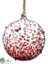 Silk Plants Direct Glass Ball Ornament - Red Clear - Pack of 4