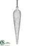 Silk Plants Direct Glass Finial Ornament - Clear - Pack of 6