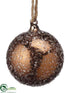 Silk Plants Direct Glass Ball Ornament - Brown Ice - Pack of 6