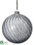 Silk Plants Direct Glass Ball Ornament - Silver Clear - Pack of 6