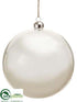 Silk Plants Direct Ball Ornament - Silver - Pack of 6