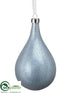 Silk Plants Direct Glass Teardrop Ornament - Blue - Pack of 6